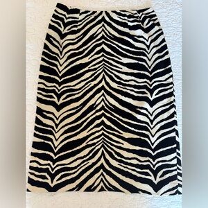 Talbots Black and White Zebra Pencil Skirt size 4